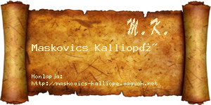 Maskovics Kalliopé névjegykártya